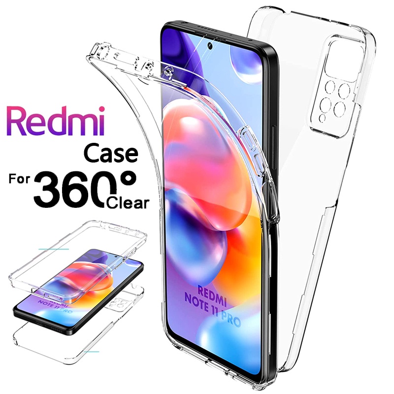 Redmi Note 12 Pro Note 11 Pro Note 11S Note 10 Pro Note 10S Note 9 Pro Note 9S Redmi A1 10C 9T 9C 9A Xiaomi 12T Pro 11T Pro 13 Pro Bao đựng điện thoại trong suốt bảo vệ hoàn toàn 360 độ