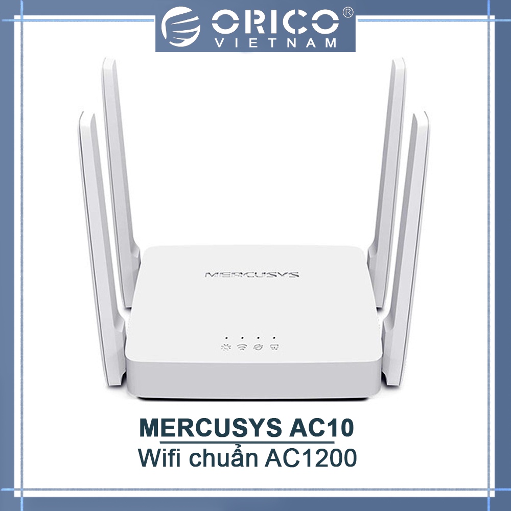 Bộ Phát Wifi Mercusys AC10 Phát Wifi Băng Tần Kép Chuẩn AC1200 - Hãng phân phối chính thức