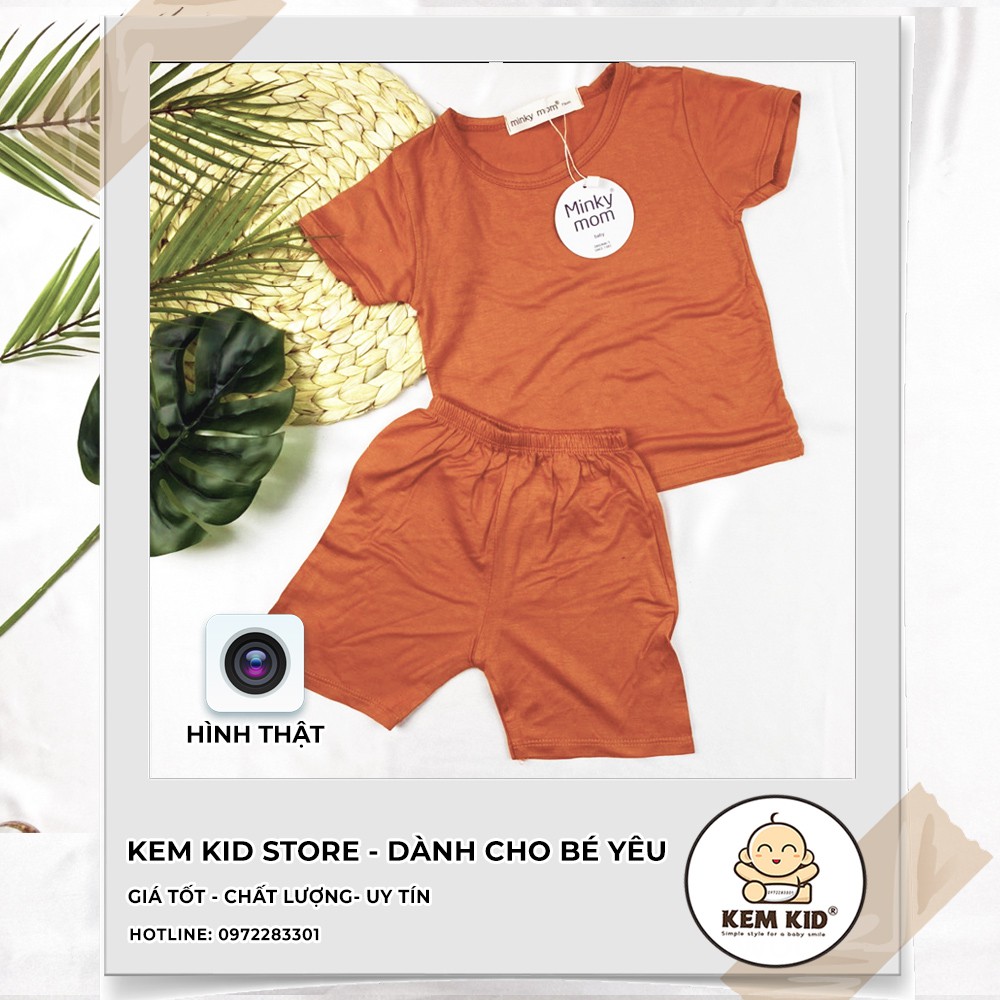 Bộ Minky Mom Cộc Trơn Thun Lạnh, vải thun lạnh siêu mát, mềm mịn thấm hút mồ hôi cho bé