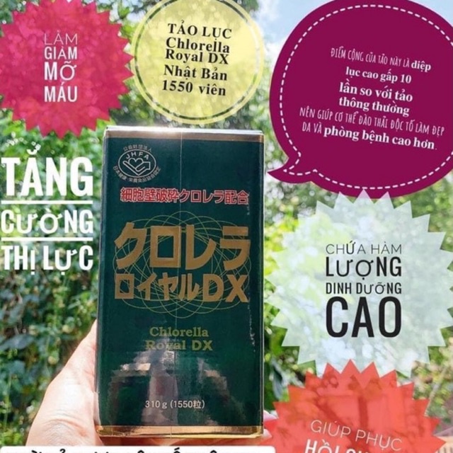 Tảo Lục Hoàng Gia Chlorella Royal DX 1550 viên (Nội Địa) Nhật bản Chính hãng (Japan)
