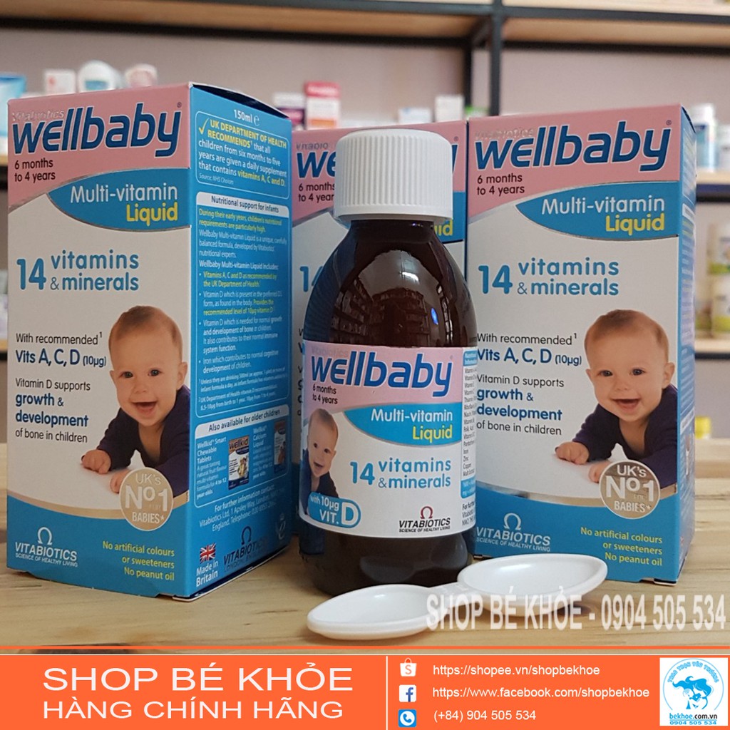 Vitamin tổng hợp wellbaby cho bé 150ml: UK