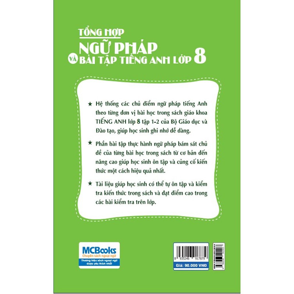 Sách - Tổng Hợp Ngữ Pháp Và Bài tập Tiếng Anh Lớp 8