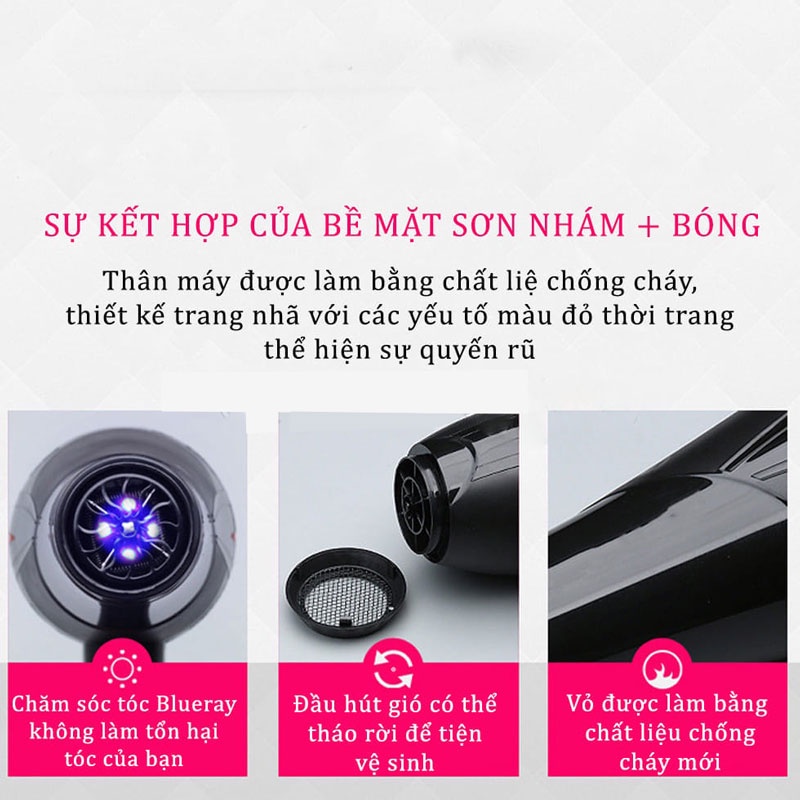 Máy sấy tóc hàng chính hãng công suất 3500w, 2 chiều nóng lạnh,có đèn.ĐTBX