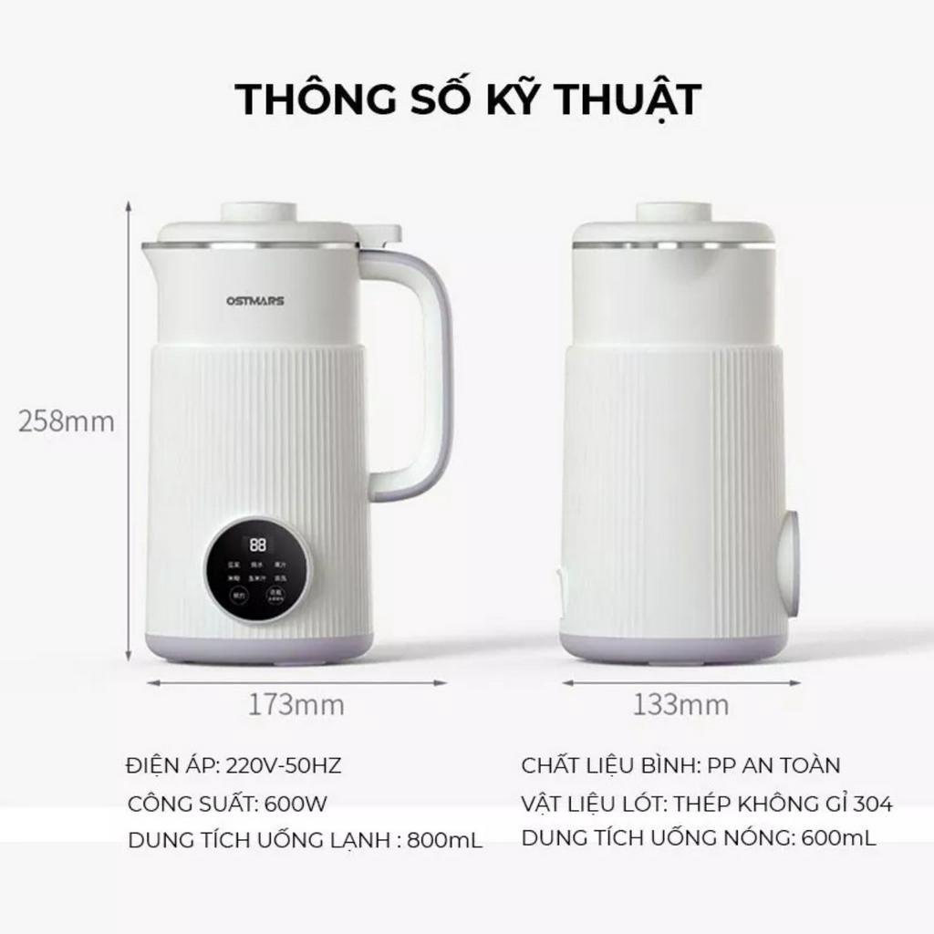 SALE Máy Làm Sữa Hạt Mini 0,8 Lít, Chế Độ Hẹn Giờ, Đa Chức Năng Công Suất 600W Dùng Nấu Cháo, Đun Nước, Xay Sinh Tố