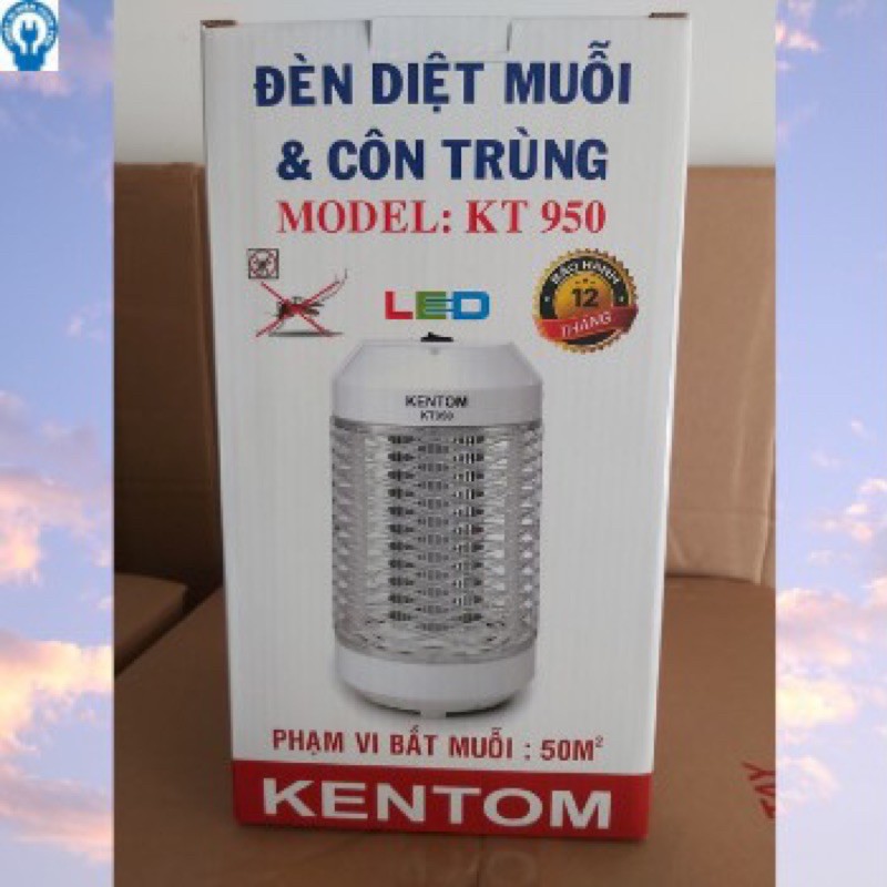 Đèn bắt muỗi và côn trùng Kentom KT950 hình trụ - hiệu quả bảo hành chính hãng, giao hoả tốc nowship trong HCM