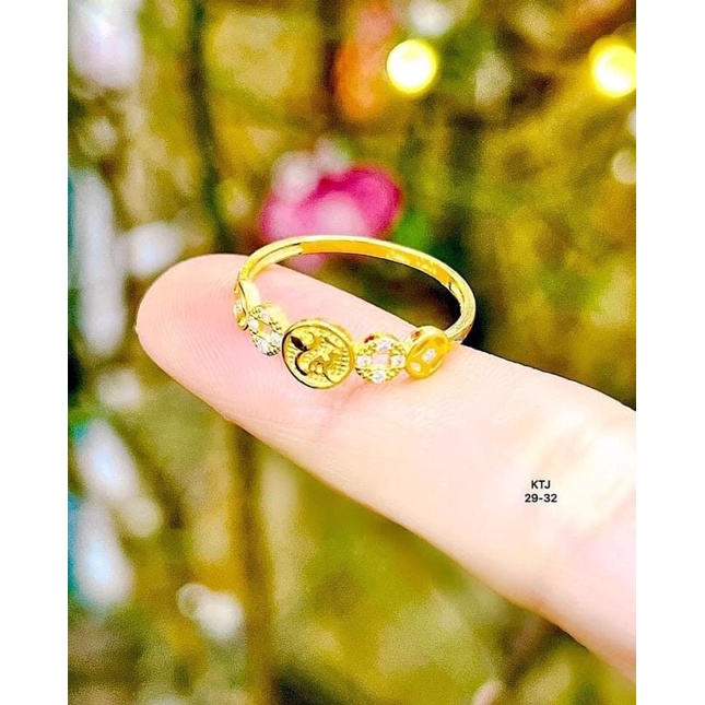 Nhẫn kt khắc chữ tài , chữ lộc vàng 10kara