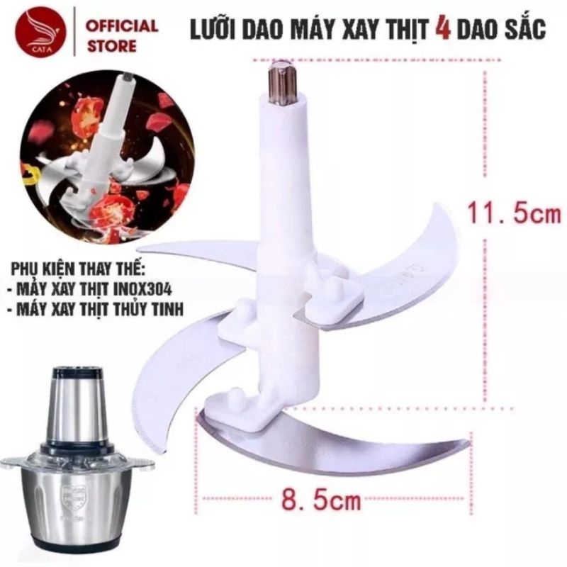 FreeshipMAX] Lưỡi máy xay thịt] Dao xay thịt 4 lưỡi inox dự phòng, thay thế cho máy xay 2l-3l cối inox