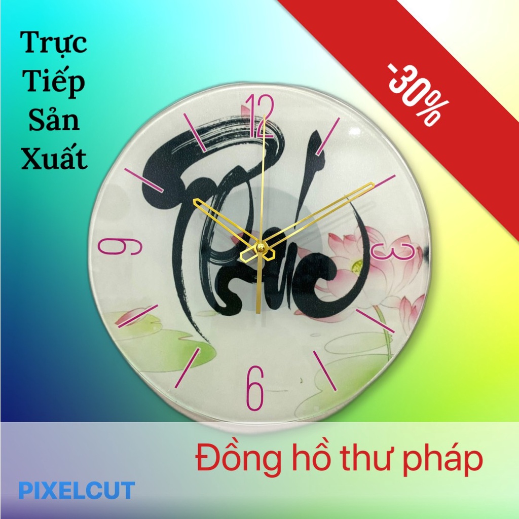 Đồng hồ treo tường trang trí chất liệu kính 5mm
