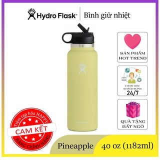 [ẢNH THẬT-CHÍNH HÃNG] Bình giữ nhiệt Hydro Flask dung tích 40 oz (1182ml) - Wide Mouth with Straw Lid