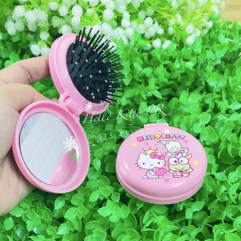 Gương lược massage mini bỏ túi Hello Kitty - Doremon