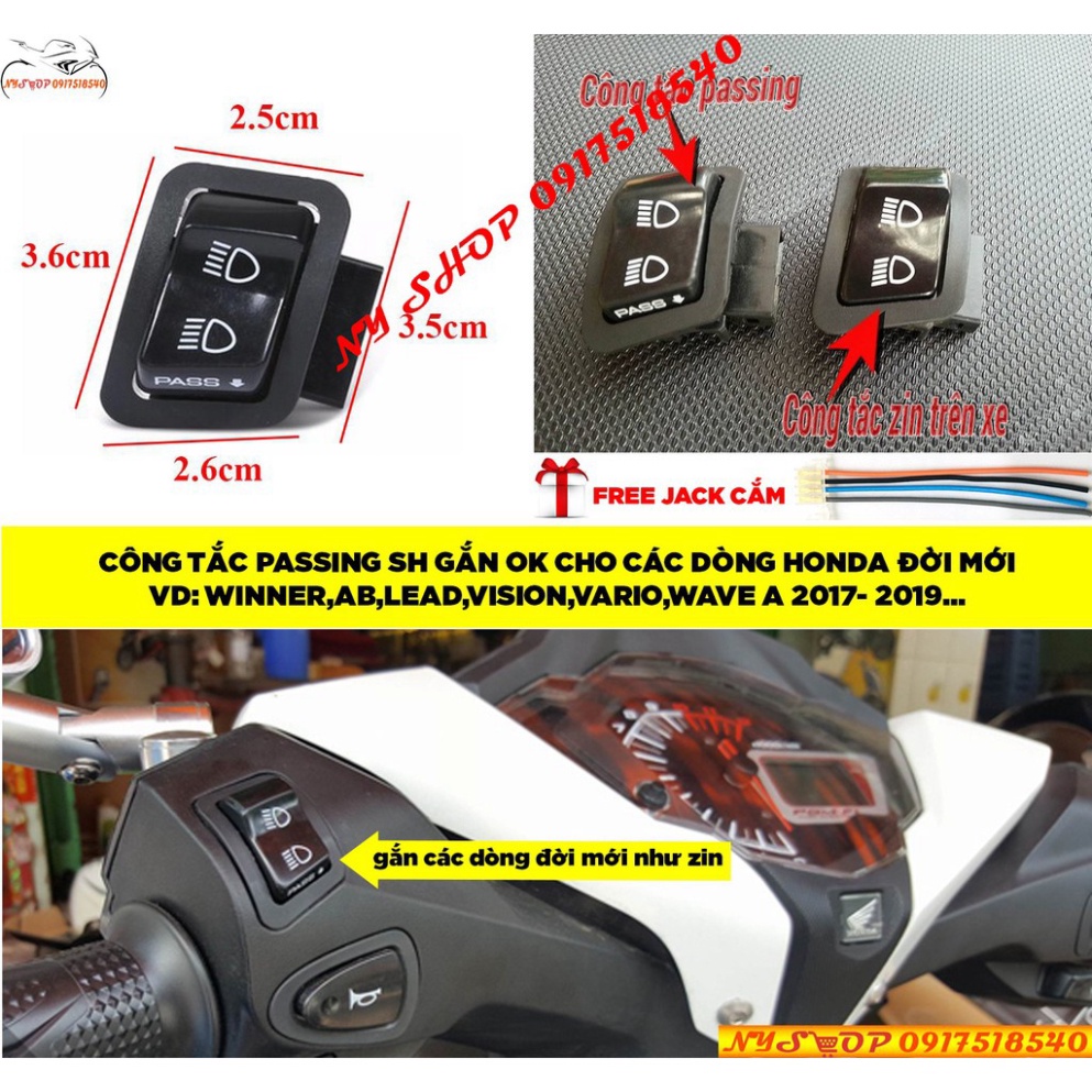 COMBO PHƯỢT THỦ CÔNG TẮC XI NHAN KẾT HỢP HAZARD + CÔNG TẮC PASSING KÈM CHỚP ĐIỆN TỬ   Ảnh thật Sp