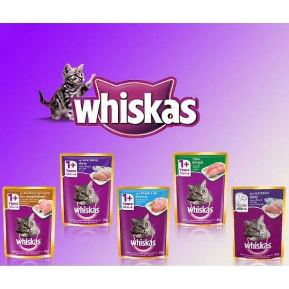 [Mã PET50K giảm Giảm 10% - Tối đa 50K đơn từ 250K] [HOT] Pate Whiskas gói 85g vị cá ngừ/cá thu