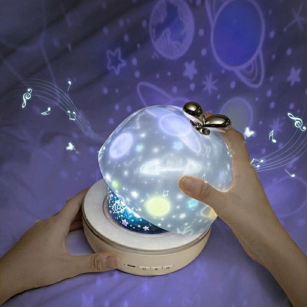 Đèn ngủ chiếu sao 3D [FREE SHIP] đèn ngàn sao chiếu trần xoay tự động kèm phát nhạc làm quà tặng cho bé