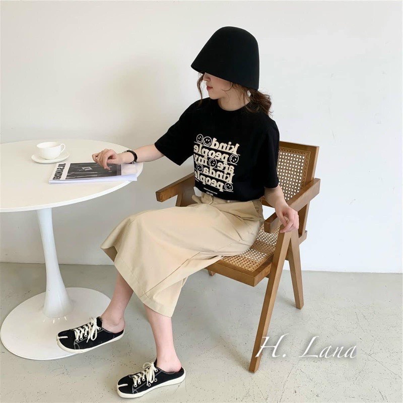 Chân váy chữ A kaki dáng dài cạp cao Hàn Quốc siêu xinh