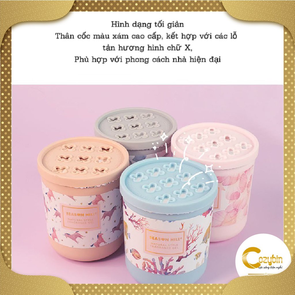 Sáp Thơm Phòng Season Hill COZYBIN Khử Mùi phòng ngủ nhà vệ sinh toilet ô tô với 4 mùi hương tự nhiên 190g STP01