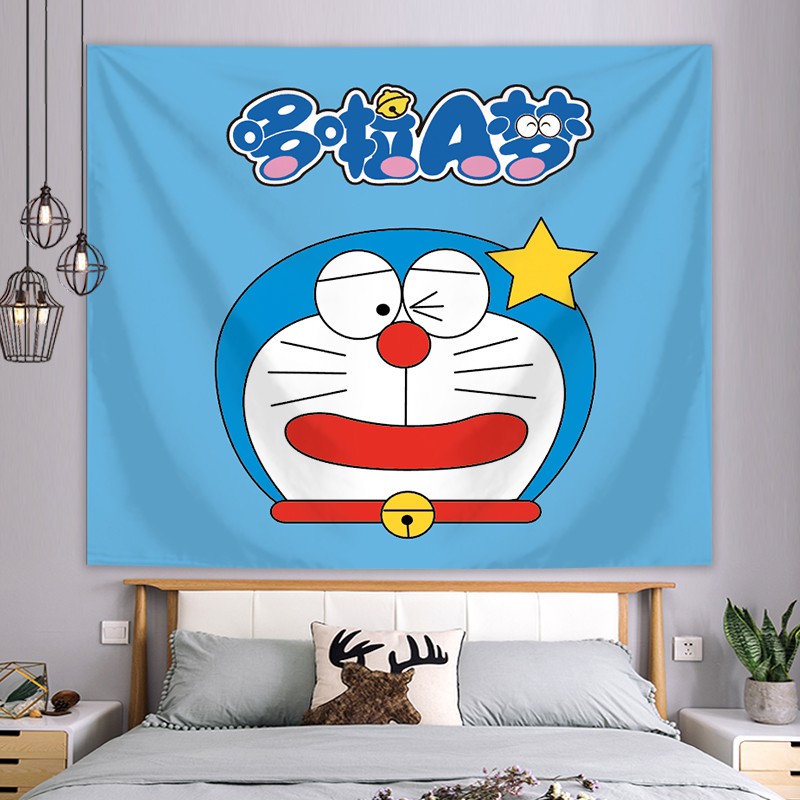 Thảm treo tường trang trí phòng ngủ cho bé hình Doraemon dễ thương