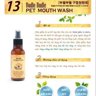 Dung dịch vệ sinh răng miệng cho chó Budle Budle