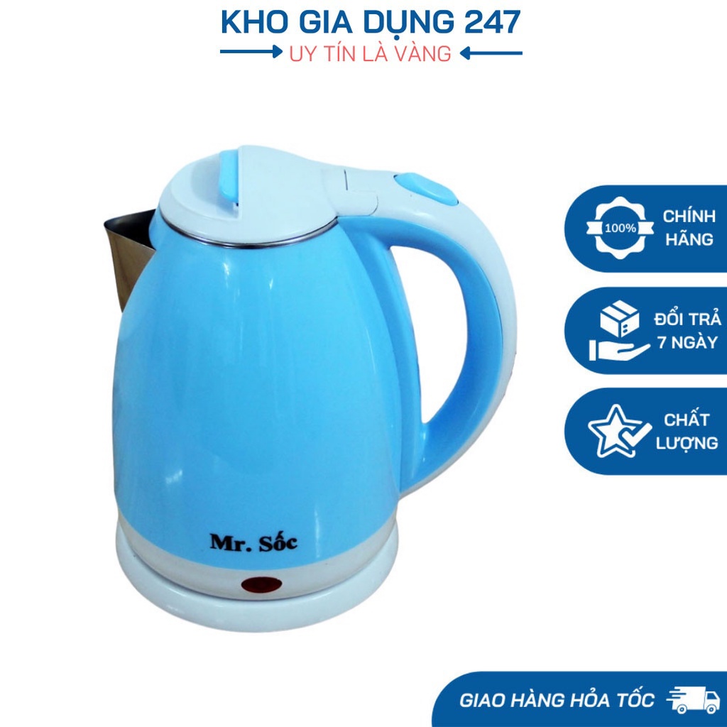 Ấm Siêu Tốc Mr.Sốc(1.8L), Bảo Hành 12 Tháng, Hàng Chính Hãng - Ấm Đun Siêu Tốc Mr.112