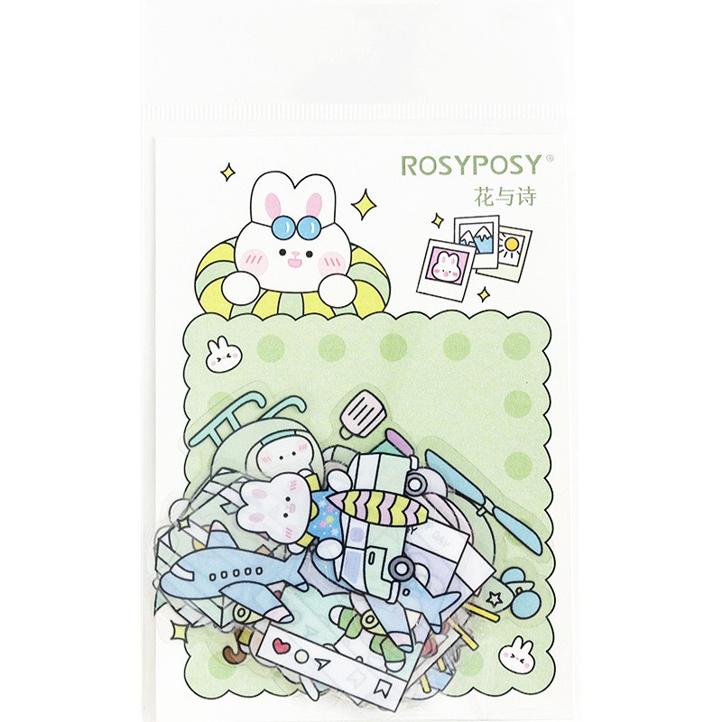 Bộ sticker/ Hình dán Thỏ &amp; Em Bé RosyPosy