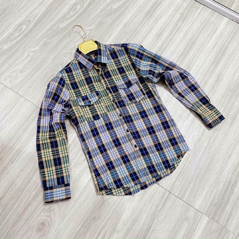 Áo sơ mi nam dài ta bbr loang màu rách gấu kẻ sọc caro nhiều màu , chất liệu cotton thấm hút mồ hôi