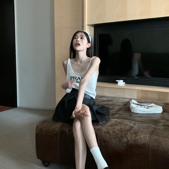 QADCOL  Áo Hai Dây Thời Trang Mùa Hè Phong Cách Hàn Quốc Cho Nữ