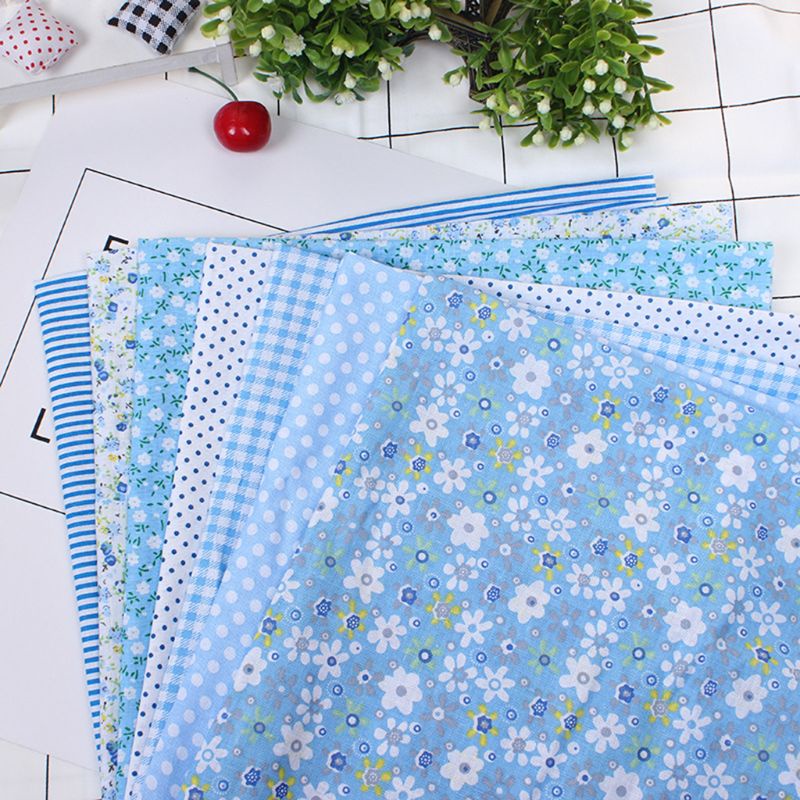 Bộ 7 Tấm Vải Cotton Họa Tiết Hoa Xinh Xắn