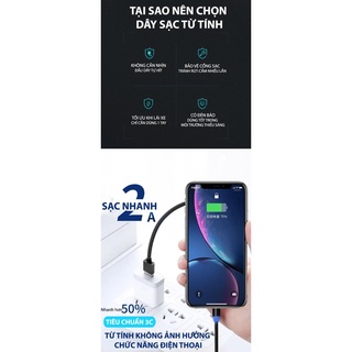 cáp sạc nam châm 3 đầu IP- type c-micro usb dây dù cao cấp