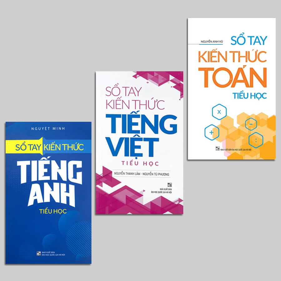 Sách - Sổ Tay Kiến Thức Toán + Tiếng Việt + Tiếng Anh Tiểu Học (3 cuốn)