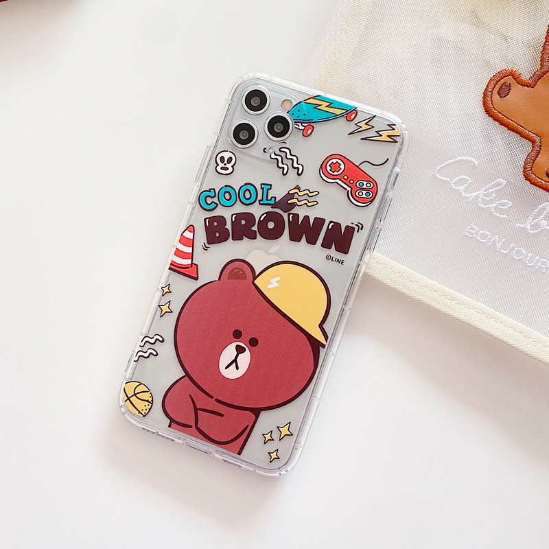 Ốp Lưng In Hình Gấu Brown Và Thỏ Cony Đáng Yêu Cho Xiaomi Redmi Note 5 Pro Note 6 Pro Note 7 Pro 7s Note 8 Pro Note 9s 9a Poco X3