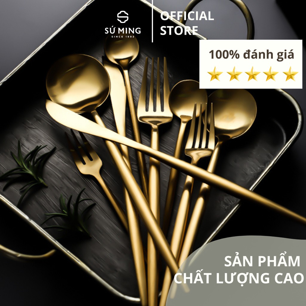 [LẺ] Dao Dĩa Thìa Châu Âu [Matte Gold] [INOX 304] [CAO CẤP], sang trọng đẳng cấp, giao hàng nhanh chóng.