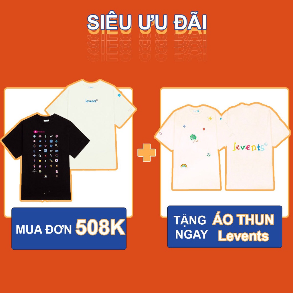 Áo thun LEVENTS Popular Logo/ Cream Blue tee local brand full tag unisex | BigBuy360 - bigbuy360.vn