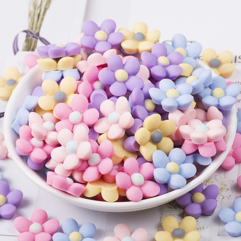 Charm (C391) slime/ Dụng Cụ Charm Trang Trí [Ko Keo &amp; Nút] Hoa Màu Pastel