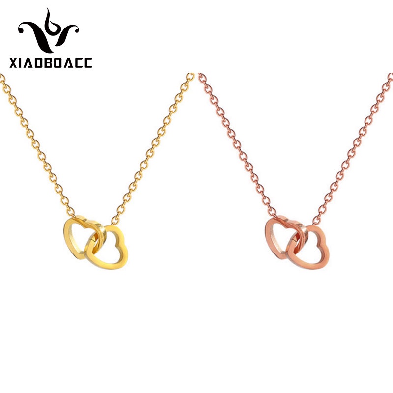 XIAOBOACC Dây Chuyền Thép Titan Mặt Hình Trái Tim Thời Trang Cho Nữ