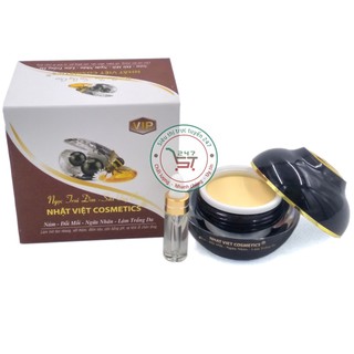 Kem Nám Tàn nhang Trắng da Ngừa nhăn Đồi mồi Lão hóa Giảm nhờn Ngọc trai đen Nhật Việt 25g (Trắng Nâu)