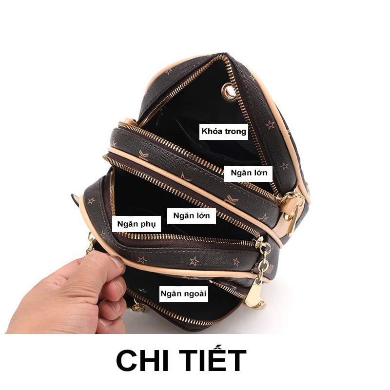 Balo Mini Nữ Kiêm Túi Đeo Chéo Thời Trang Hàn Quốc Trẻ Trung Xinh Xắn