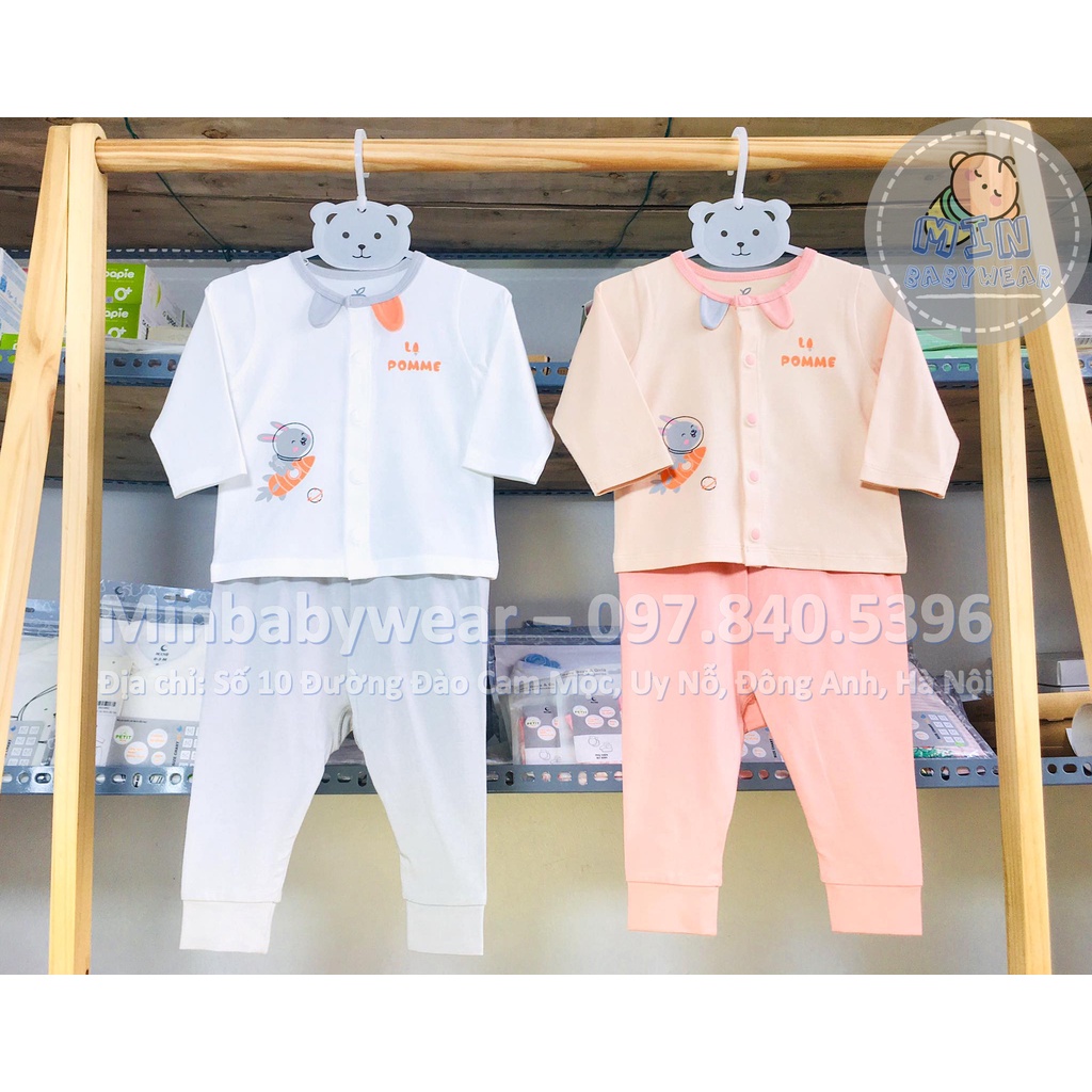 Bộ sơ sinh cài thẳng siêu xinh họa tiết thỏ cho bé