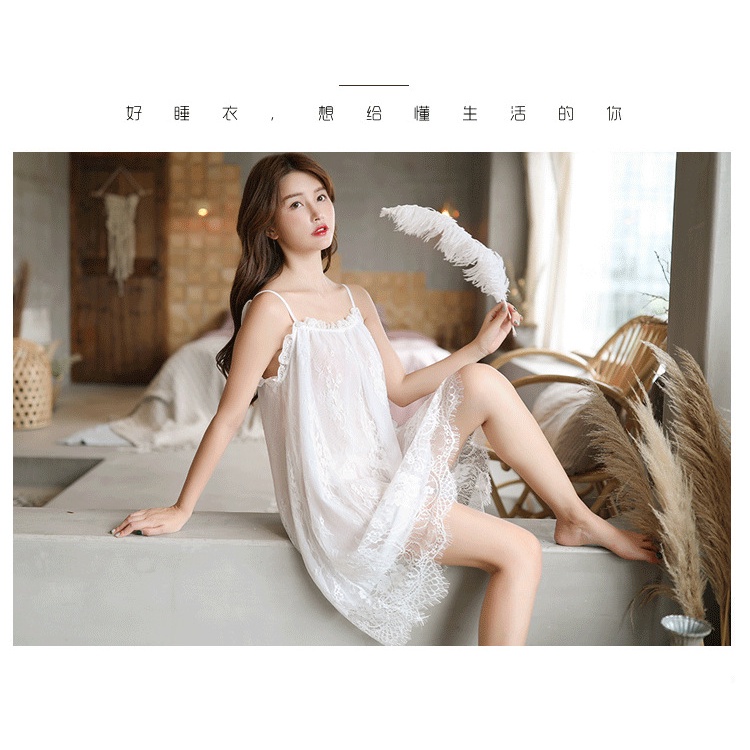 Đầm Ngủ Sexy|Váy Ngủ Ren ❣️FreeShip - Tặng Kèm Quần Chip Xinh❣️Voan Ren 2 Lớp Cao Cấp Mềm Mát Mịn Quyến Rũ