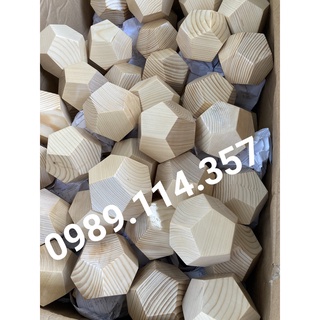 Phôi lịch gỗ 12 mặt gỗ thông khối (10 cục)