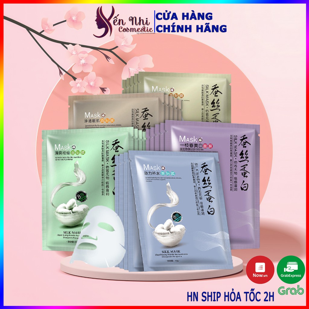 Mặt nạ giấy tơ tằm Mask mặt nạ dưỡng da cấp ẩm thải độc mặt nạ nội địa trung, Mỹ phẩm tóc yến nhi