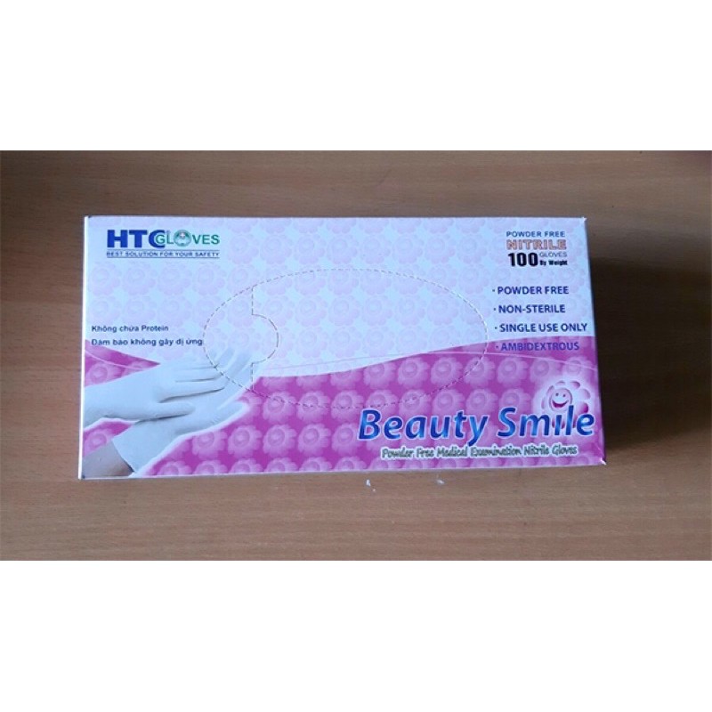 Găng tay y tế HTC Nitrile Beauty Smile Không Bột