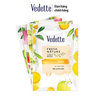Combo 12 Mặt Nạ Giấy Vedette Khoá Ẩm & Sáng Khoẻ Tự Nhiên 22ml x 12 miếng