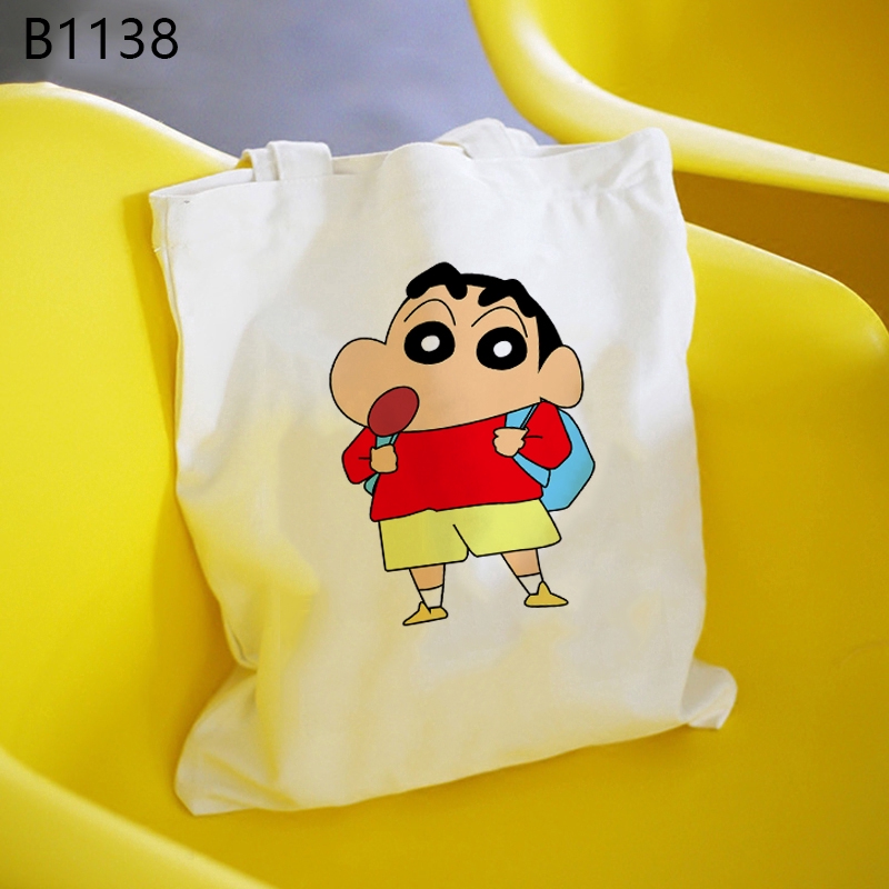 Túi Xách Vải canvas In Hình shin Cậu Bé Bút Chì Dễ Thương