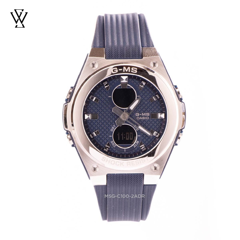 Đồng Hồ Điện Tử Nữ Casio Baby-G WATCHSTORE MSG-C100-2A Thiết Kế Mặt Kính Khoáng 40.5mm, Dây Nhựa Và Vỏ Thép Không Gỉ