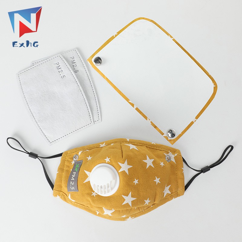 Set Khẩu Trang Che Mặt Thoáng Khí Có 2 Bộ Lọc Van Thở Chất Lượng Cao Cho Bé