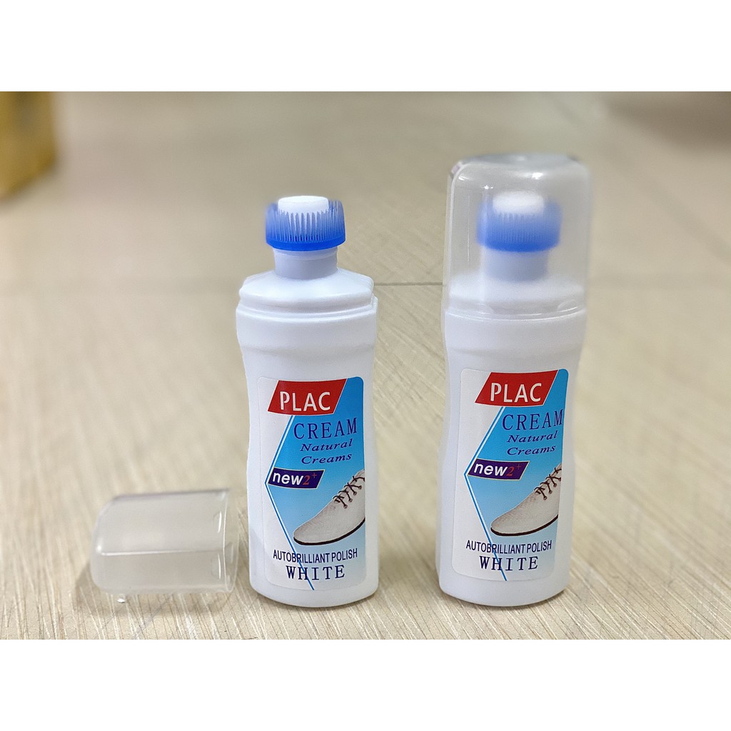 DUNG DỊCH VỆ SINH GIÀY DÉP TÍCH HỢP BÀN CHẢI ĐỂ CHÀ, kem tẩy rửa giày dép như mới, shoes polish cleaning cream bình chai