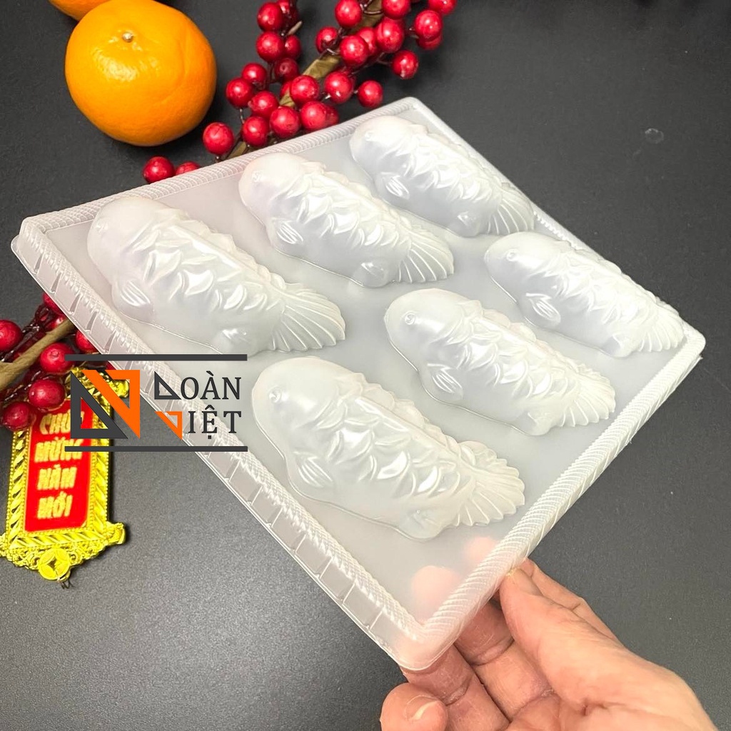 [KHUÔN 6 CÁ] Khuôn RAU CÂU, NHẤN XÔI, BÁNH TỔ 6 cá….. Hình cá chép siêu sắc nét - Trang trí MÂM CÚNG ÔNG TÁO, NGÀY TẾT