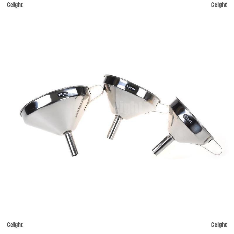 Phễu inox miệng rộng 11/13/15cm kèm tấm lọc cao cấp