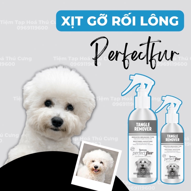 Xịt gỡ rối lông chó mèo Tropiclean Perfectfur Mỹ