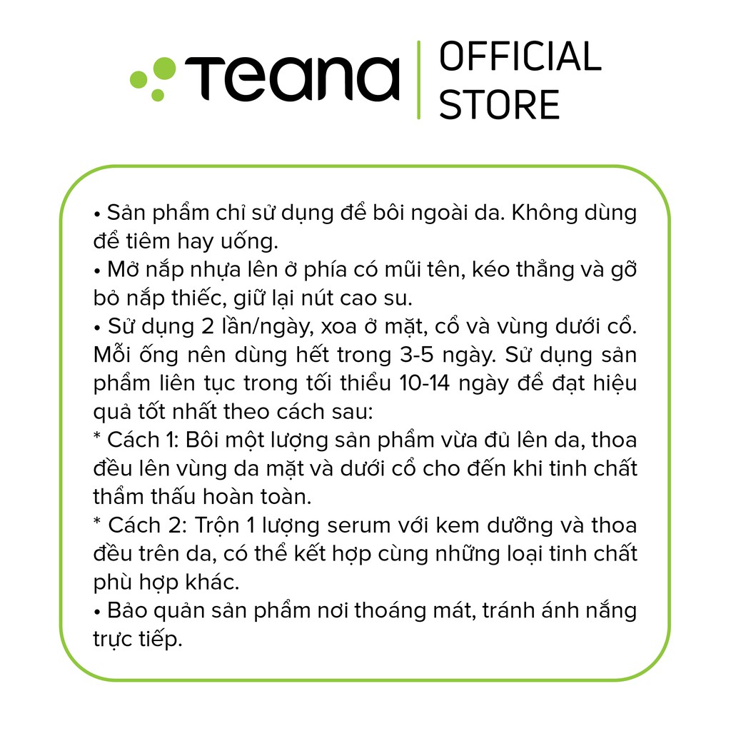 Serum Teana Super Peptides ASAP Skin Tone Correction dưỡng trắng da, mờ thâm nám