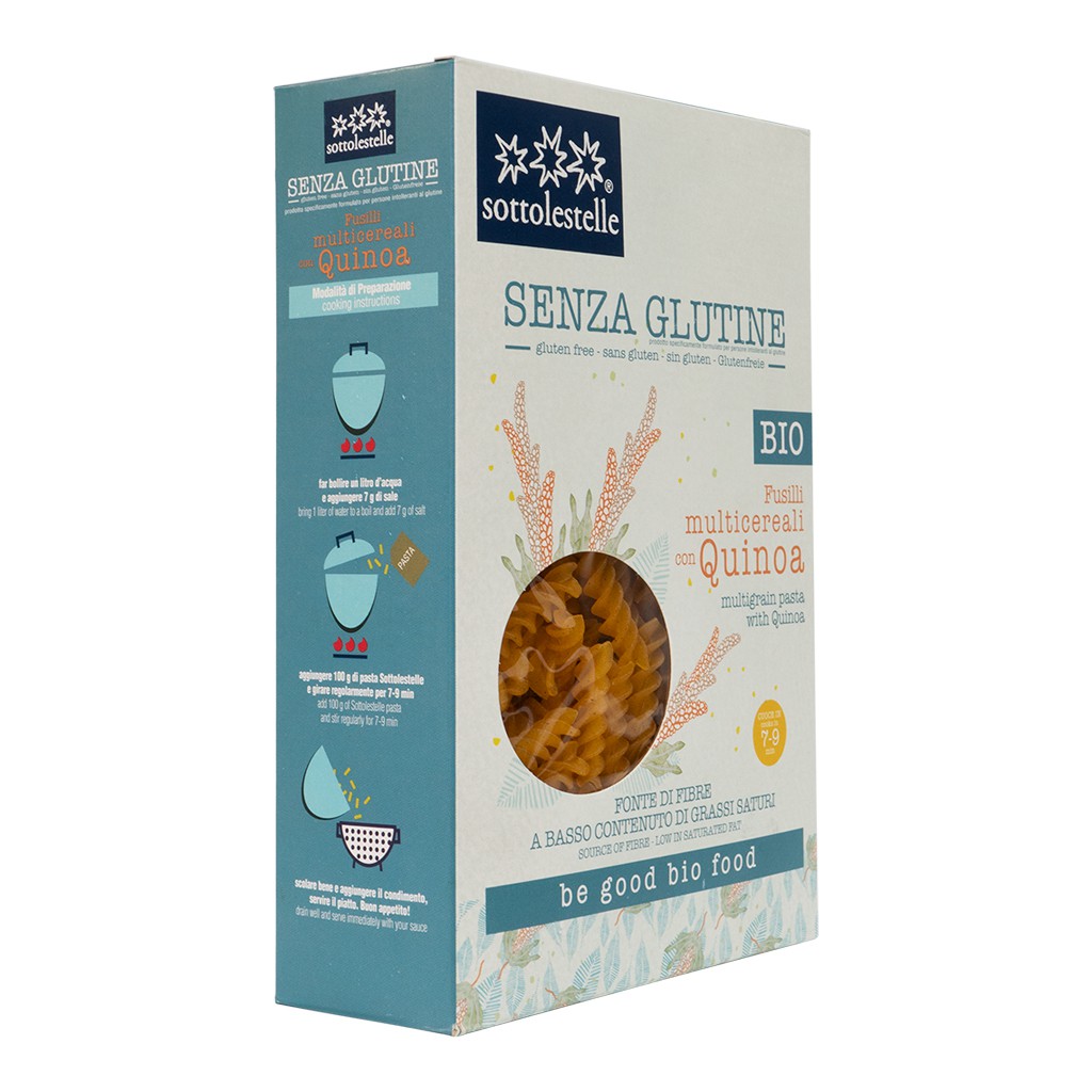 Nui Xoắn Diêm Mạch Hữu Cơ 340g Sottolestelle Organic Fusilli Quinoa Gluten Free